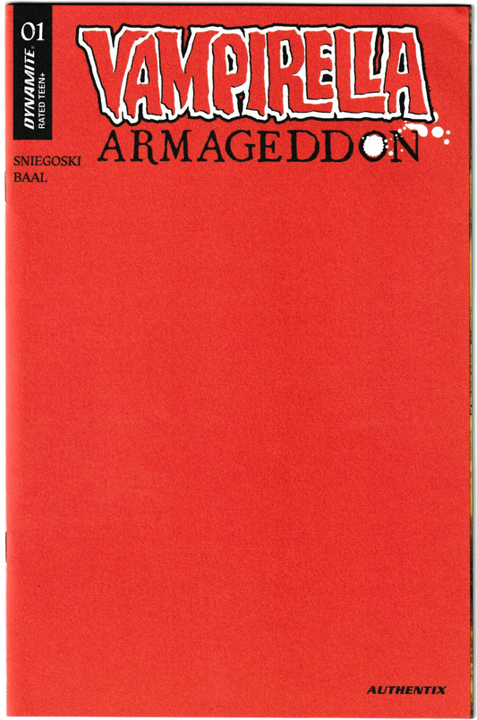 Vampirella: Armageddon #1 Cover JU FOC Bonus Red Blank Authentix (Dynamite Entertainment, 2025)