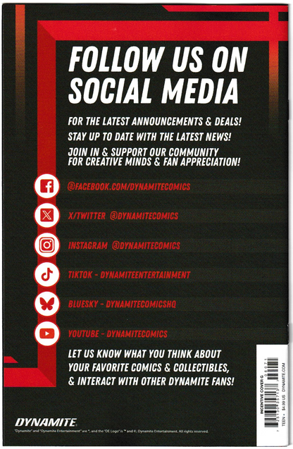 Vampirella: Armageddon #6 Cvr G Inc 1:10 Joseph Michael Linsner Virgin (Dynamite Entertainment, 2025)