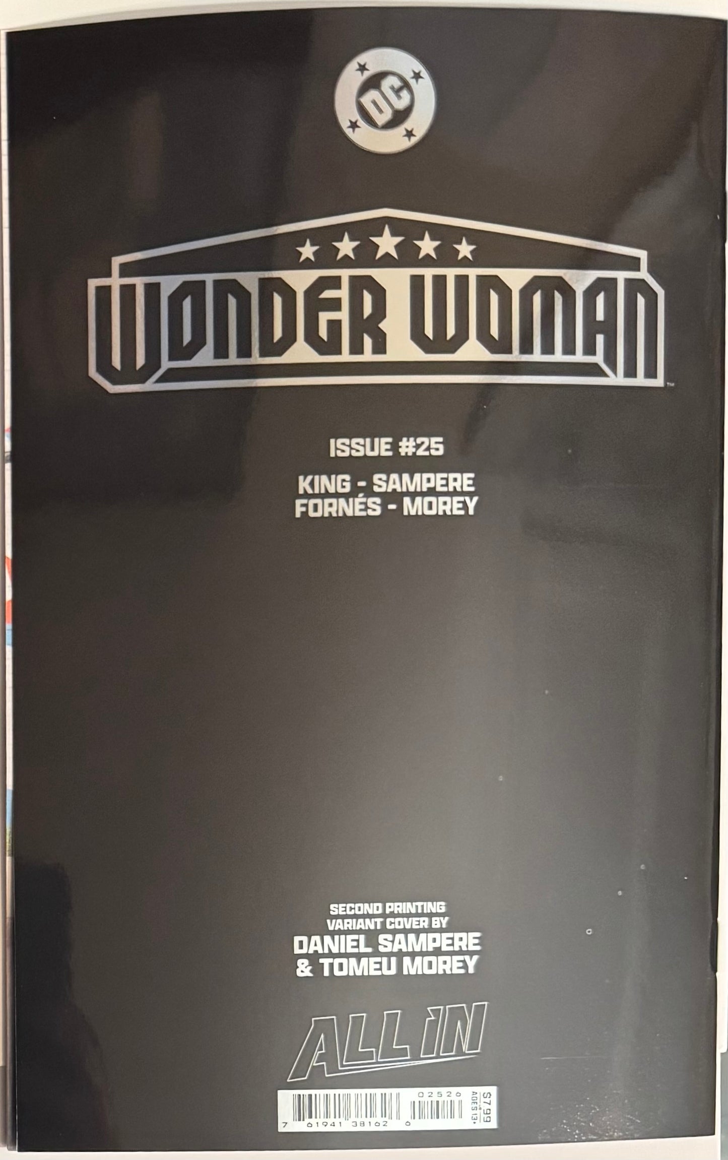 Wonder Woman #25 Second Printing Cvr B Daniel Sampere Foil Var (DC Comics 2025)