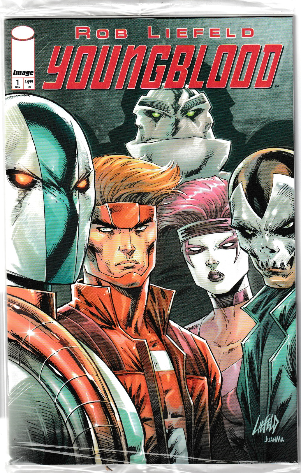 YOUNGBLOOD #1 (2025) CVR A ROB LIEFELD (1st Print) POLYBAGGED & COLLECTIBLE CARD